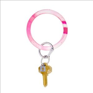Big O Silicone Key Ring - Tickled Pink Marble
